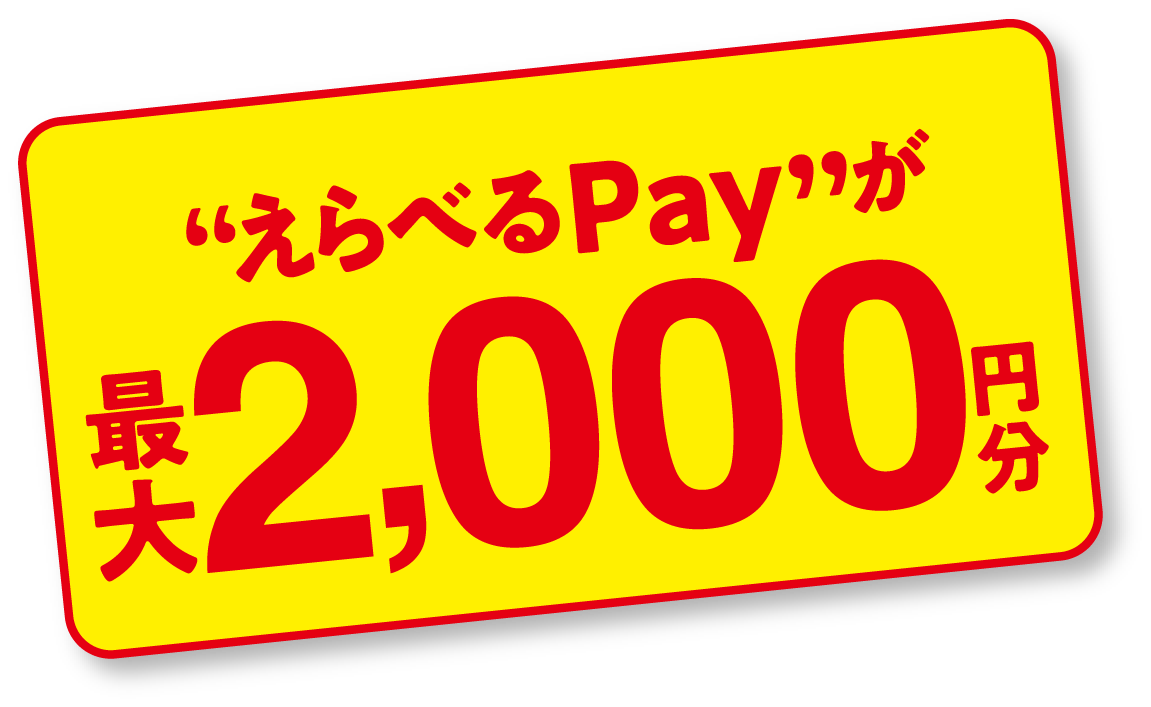 「えらべるPay」が最大2,000円分